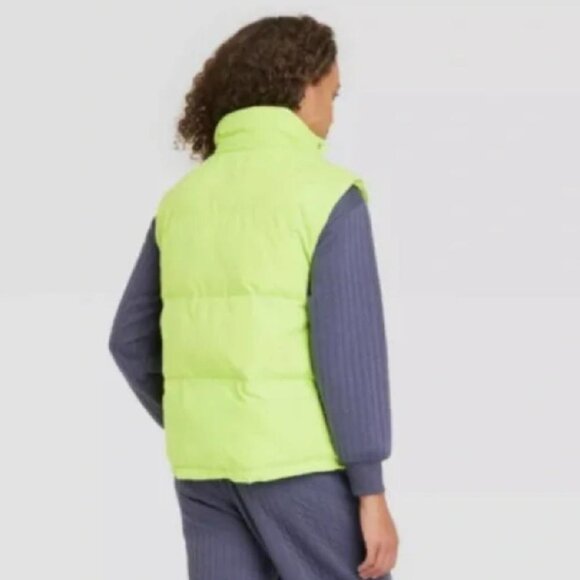A New Day- Neon Green Puffer Vest (Size Medium) - Picture 2 of 6